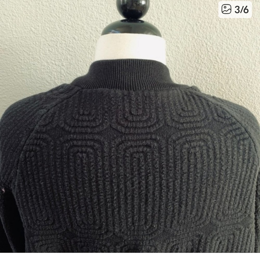 ANTHROPOLOGIE MOTH textured black zipper jacket M - Picture 3 of 5